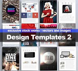 80个矢量的商业传单模板：Set of Design Templates for Brochures, Flyers 2